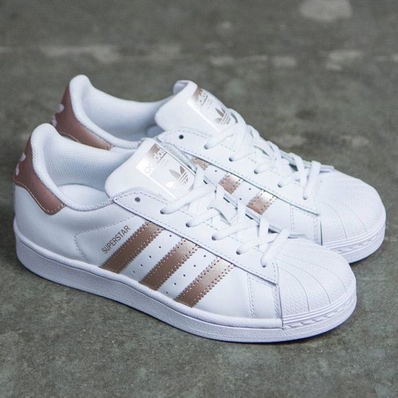 adidas superstar rose gold stripes